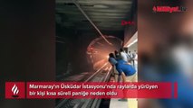 Marmaray'da panik anları! Bir kişi raylara atladı