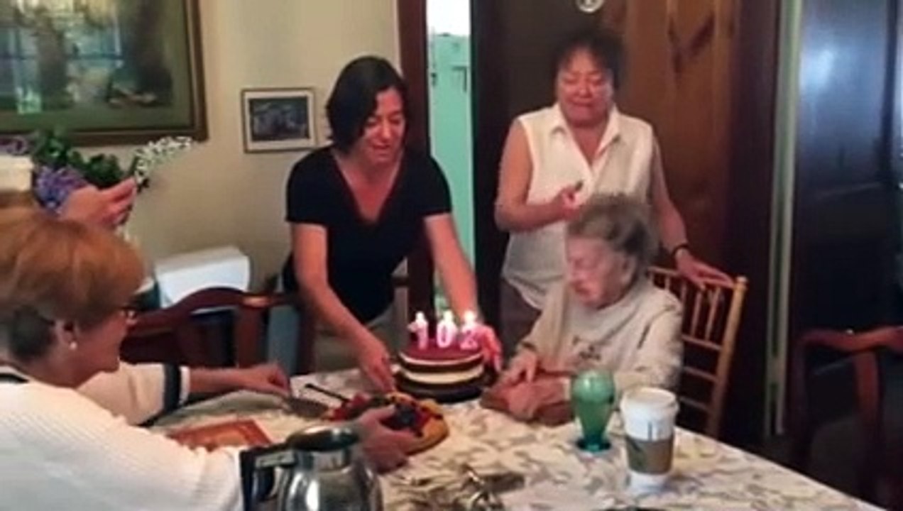 102-year-old loses teeth while blowing out candles