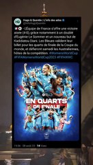 L'Équipe de France féminine en quart de finale après sa victoire 4-0 contre le Maroc.