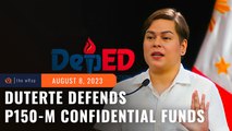Duterte defends P150-M confidential funds, says education, national security ‘intertwined’