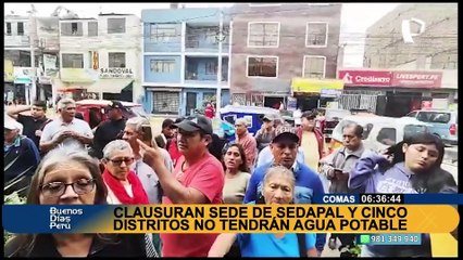 Clausuran oficina de Sedapal en Comas y alertan desabastecimiento de agua en varios distritos