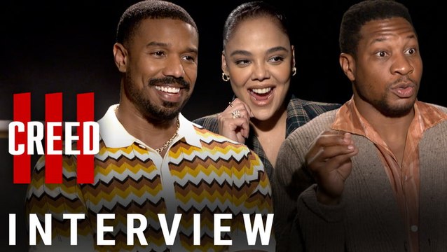 Michael B. Jordan, Jonathan Majors, Tessa Thompson| 'Creed III' Interviews