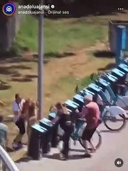 Tasmasız köpek kadın ve köpeğine saldırdı