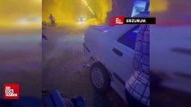 Erzurum'da tünel çıkışında kaza