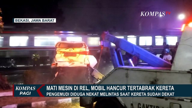 Mobil Tertabrak Kereta Api di Bekasi, Alami Mati Mesin saat Nekat Melintasi Rel Tanpa Palang Pintu