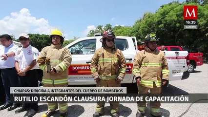 Rutilio Escandón reconoce labor de bomberos en jornada de capacitación en Chiapas