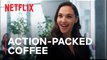 Gal Gadot and Arnold Schwarzenegger Make Action-Packed Coffee | Nobody Hits Like Netflix - Heart of Stone, FUBAR