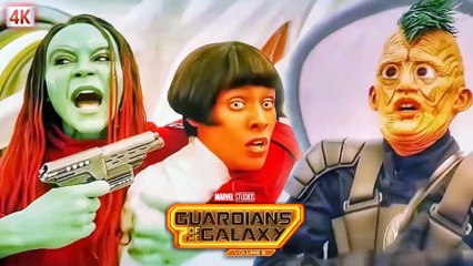 'God! Past Gamora's just mean' carrot face. Funny clip of Volume 3 Movie.