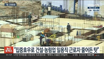 취업자 29개월 만에 최소 폭 증가…"집중호우 영향"