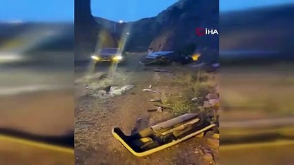 İspir'de iki otomobil tünel çıkışında çarpıştı: 1 ölü, 3 yaralı