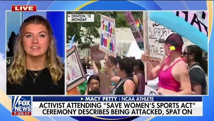 Riley Gaines, female activists attacked by leftist protesters