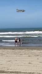 "Amor del bueno": Pareja de abuelitos cautivan a todos con su juego en la playa