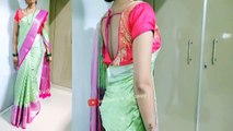 silk saree draping perfectly very easy steps look slim and tall | how to wear banarashi silk saree
