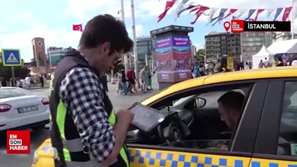 Taksim'de ticari taksi denetimi yapıldı