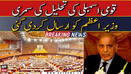 National Assembly dissolution summary sent to the Prime Minister