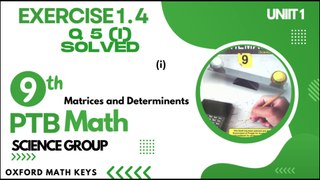 PTB 9th Class Math Exercise 1.4 Q 5(i)  Solved| EXE1.4 Q 5 (i) Solved #ptbmath