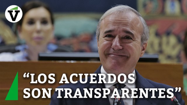 Azcón sostiene que los acuerdos con VOX y PAR han sido dados a conocer con transparencia