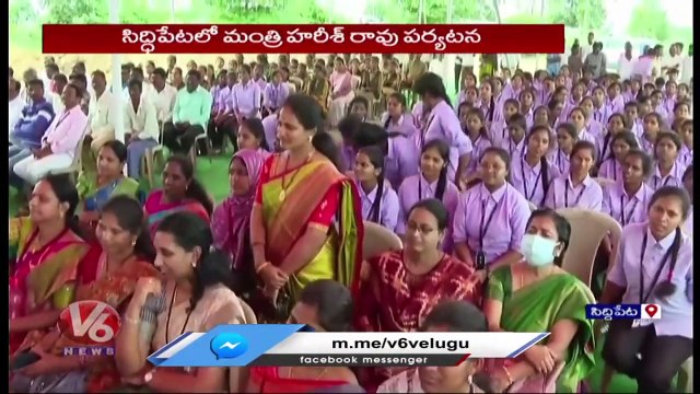 Minister Harish Rao Lays Foundation Stone To Women's Degree Residential College _ Siddipet _ V6 News (1)