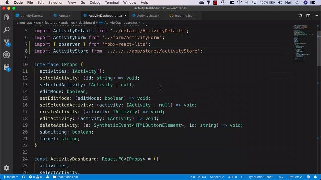 MobX (Legacy) - Refactoring the select activity function