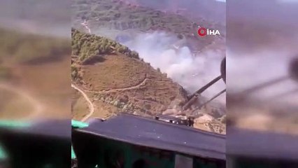 Yangına müdahale havadan ve karadan devam ediyor