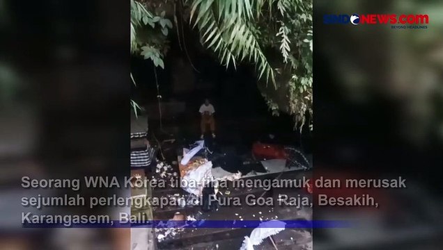 Turis Korea Tiba-Tiba Ngamuk dan Rusak Pura Goa Raja di Bali