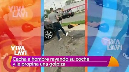 Hombre golpea a otro tras descubrirlo rayando su coche
