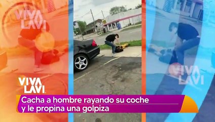 Hombre golpea a otro tras descubrirlo rayando su coche