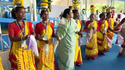 Mamata Banerjee Funny Tribal Dance in Jhargram