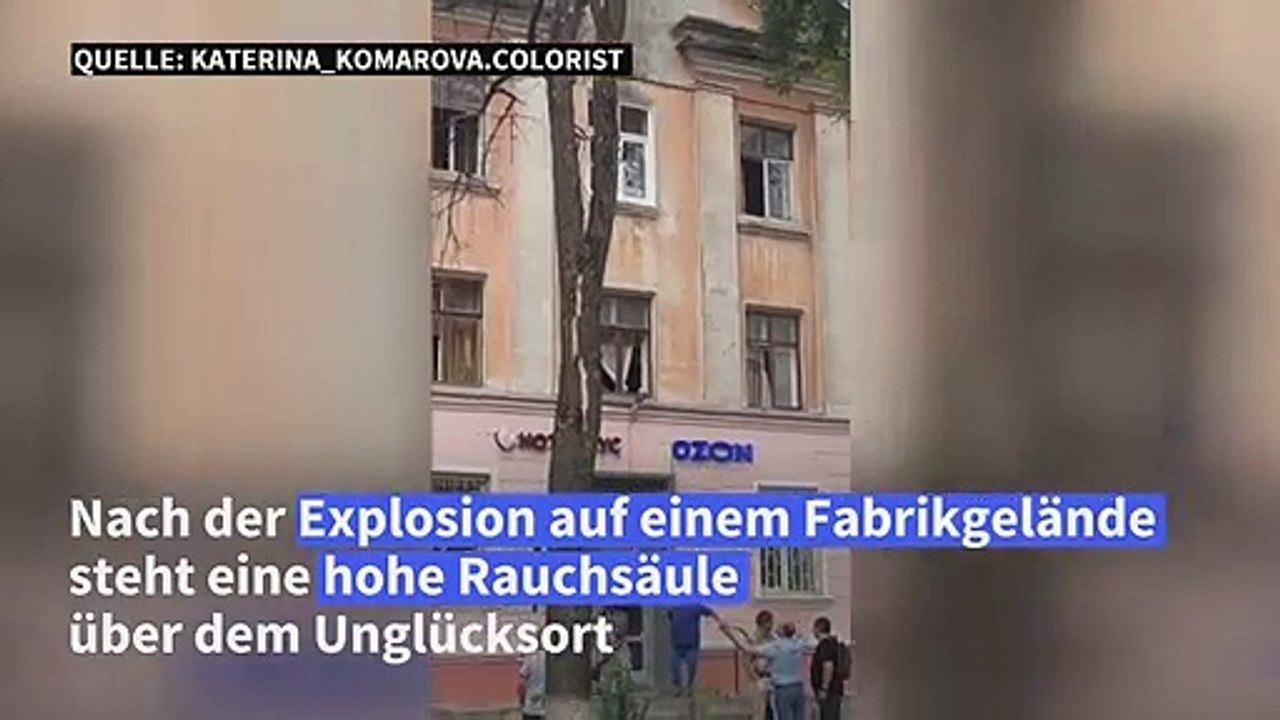 Explosion in Russland: Hohe Rauchsäule über Unglücksort