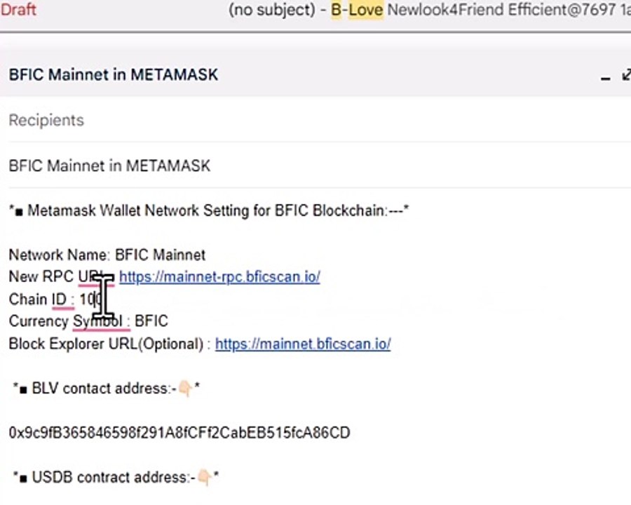 Add BFIC Mainnet In MetaMask