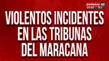 Violentos incidentes en las tribunas del Maracaná: hinchas de Argentinos son atacados por la seguridad del estadio