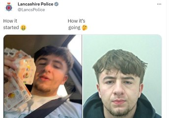 Police mock crook with pic of his stolen cash flaunt
