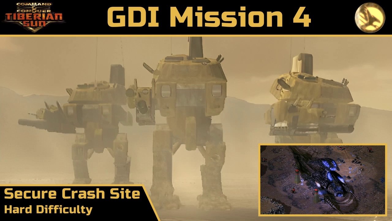 How to Beat C&C Tiberian Sun GDI Mission 4: Secure Crash Site - Hard - HD