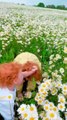 Two Siblings Explore a Chamomile Field