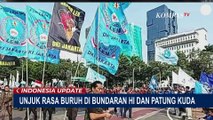 Terbaru! Buruh Demo Pencabutan Omnibus Law, Jalan Medan Merdeka Selatan Arah Patung Kuda Ditutup