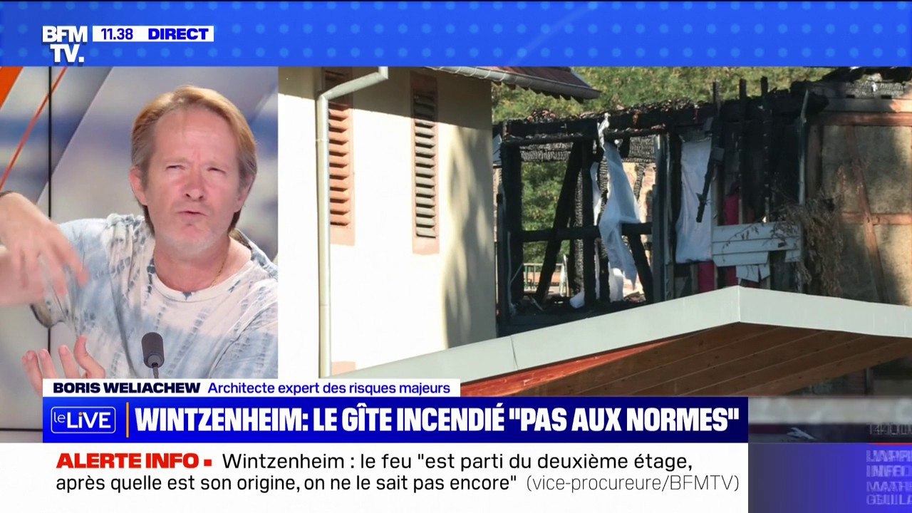 Boris Weliachew, architecte, sur l'incendie à Wintzenheim: "Une poutre en bois se consume à la vitesse d'un centimètre à l'heure, les pompiers ont deux heures de possibilité de passage en dessous"