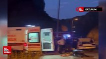 Erzurum'da iki aracın kafa kafaya çarpıştığı kaza kamerada