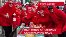 Hastings Carnival Pram Race takes place in the town and residents share their concerns on Eastbourne Borough Football Club application - Latest TV News
