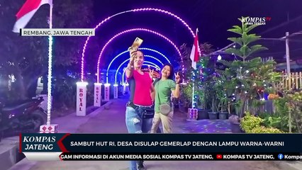 Sambut HUT RI, Desa Disulap Gemerlap dengan Lampu Warna-warni