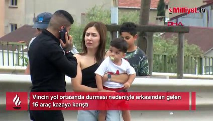 Maltepe'de vinç sürücüsü dehşet saçıp kaçtı! 16 araç birbirine girdi