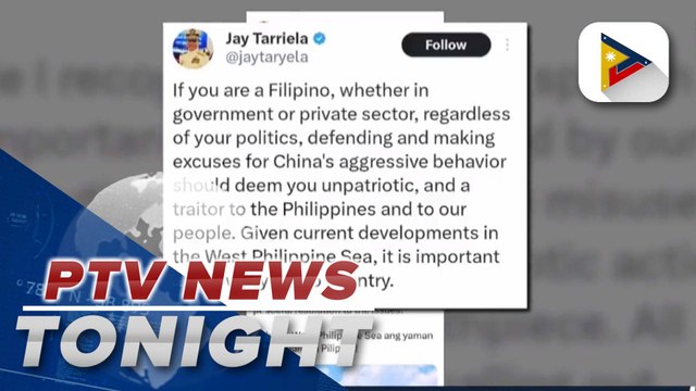 PCG calls Filipinos who defend China's recent actions in the West Philippine Sea as 'traitors', 'unpatriotic'
