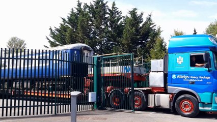 Train cafe carriage arrives at school