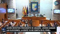 Azcón investido presidente de Aragón: «Hemos ganado las elecciones, la gente ya no confía en el PSOE»