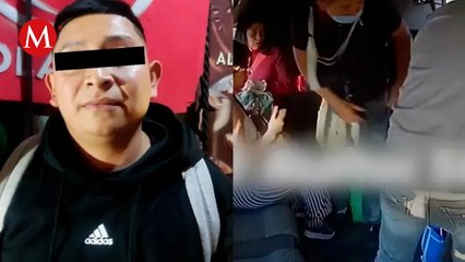 Detienen a sujeto que fue grabado asaltando combi en Ecatepec