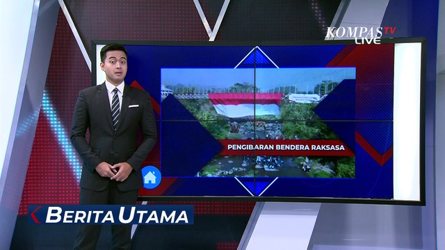 Sambut HUT RI ke-78, Pelajar SMK di Temanggung Kibarkan Bendera Raksasa di Jembatan Sangkil