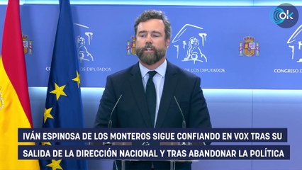 Espinosa de los Monteros pide a los militantes «mantener el ánimo»: «Vox sigue adelante»