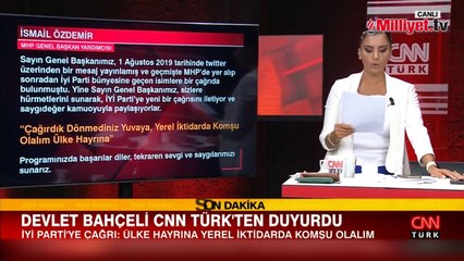 Devlet Bahçeli'den CNN TÜRK'te İYİ Parti'ye yerel seçim çağrısı
