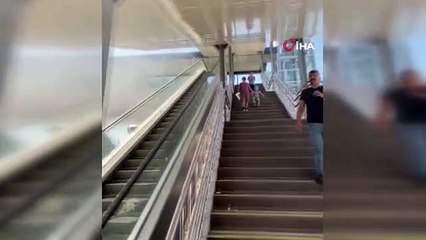 Ankara'da korkutan yangın: Üst geçit asansörü alevlere teslim oldu