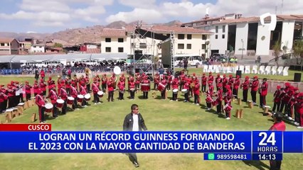 Logran Récord Guinness en Cusco: Forman el 2023 con la mayor cantidad de banderas
