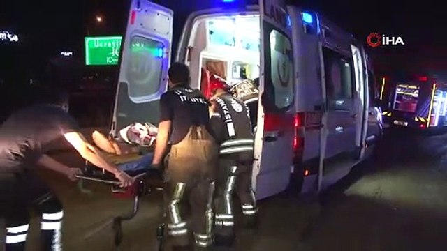 Başakşehir’de virajı alamayan hafriyat kamyonu yan yattı: 1 yaralı